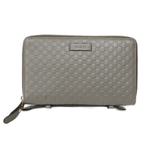 Gucci travel case grey shimmer leather men - Picture 1 of 6
